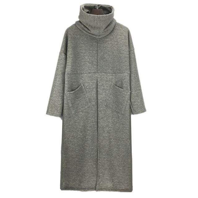 Loose Turtleneck Sweater Dress Buddha Trends