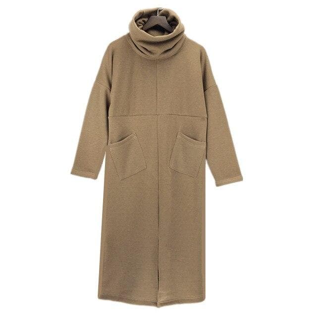 Loose Turtleneck Sweater Dress Buddha Trends