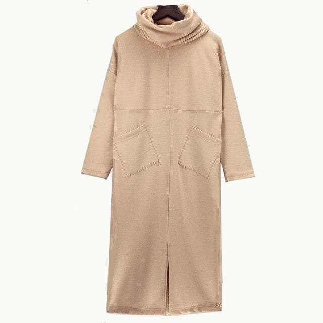 Loose Turtleneck Sweater Dress Buddha Trends