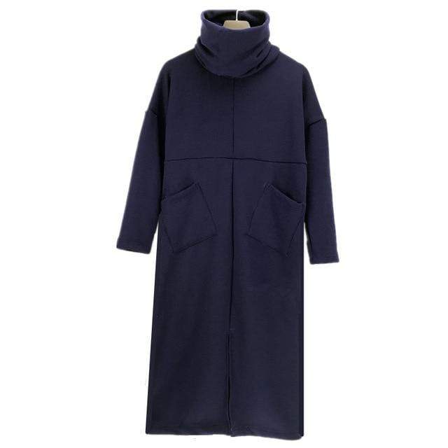Loose Turtleneck Sweater Dress Buddha Trends