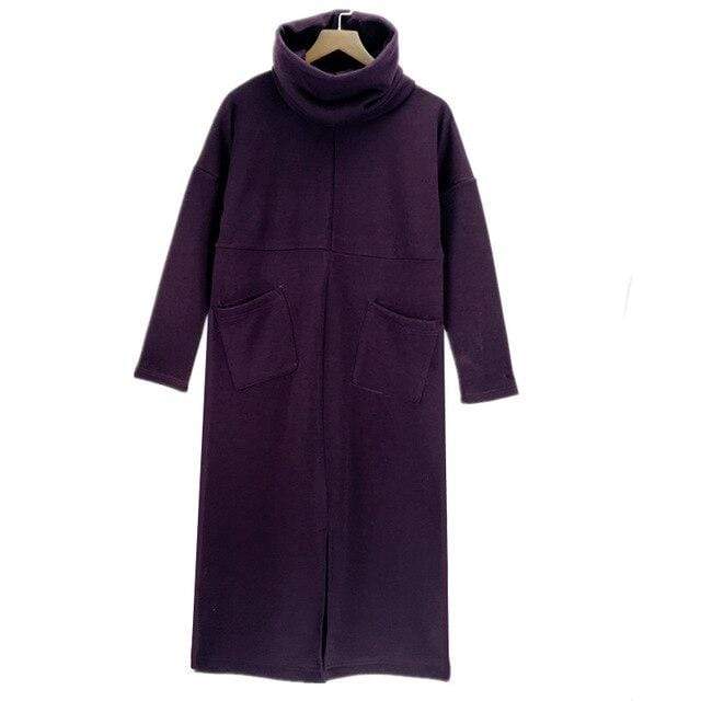 Loose Turtleneck Sweater Dress Buddha Trends