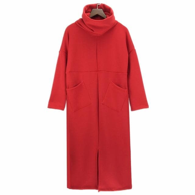 Loose Turtleneck Sweater Dress Buddha Trends