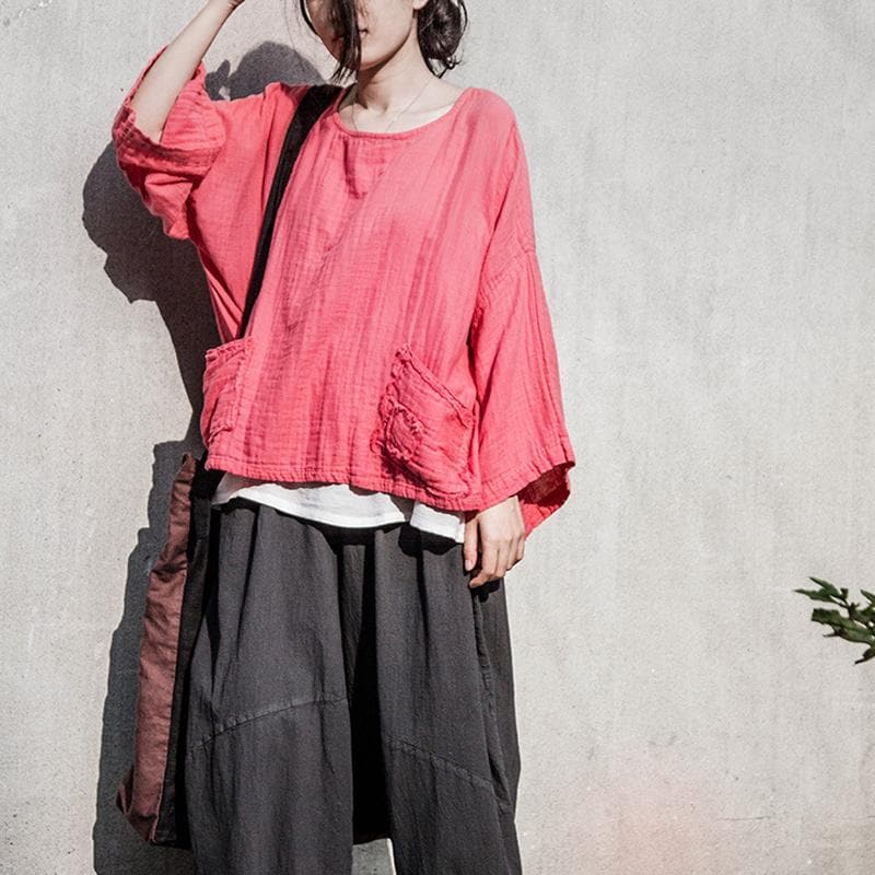 Loose Oversized Hot Pink T-Shirt | Lotus dylinoshop