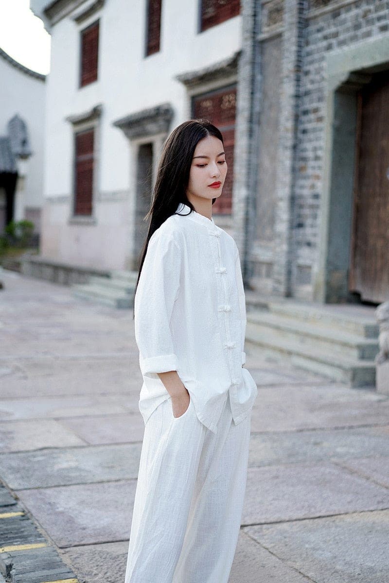 Zen Casual Cotton Linen Blouse | Zen Buddha Trends