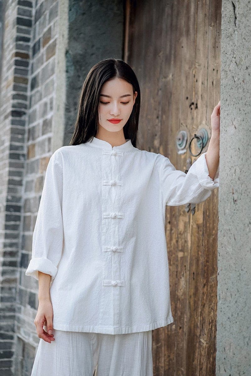 Zen Casual Cotton Linen Blouse | Zen Buddha Trends