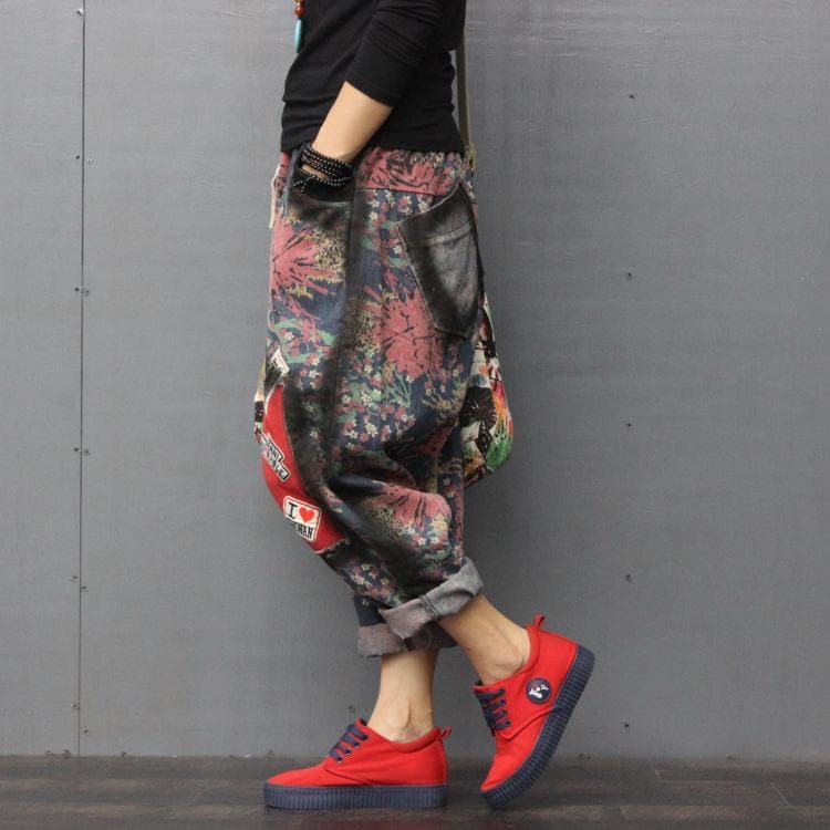 Patchwork Hipster Harem Jeans Buddha Trends