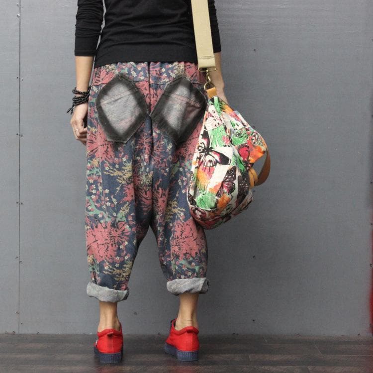 Patchwork Hipster Harem Jeans Buddha Trends