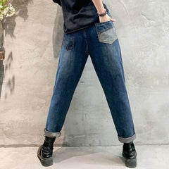 Patchwork Embroidered Loose Hipster Jeans Buddha Trends