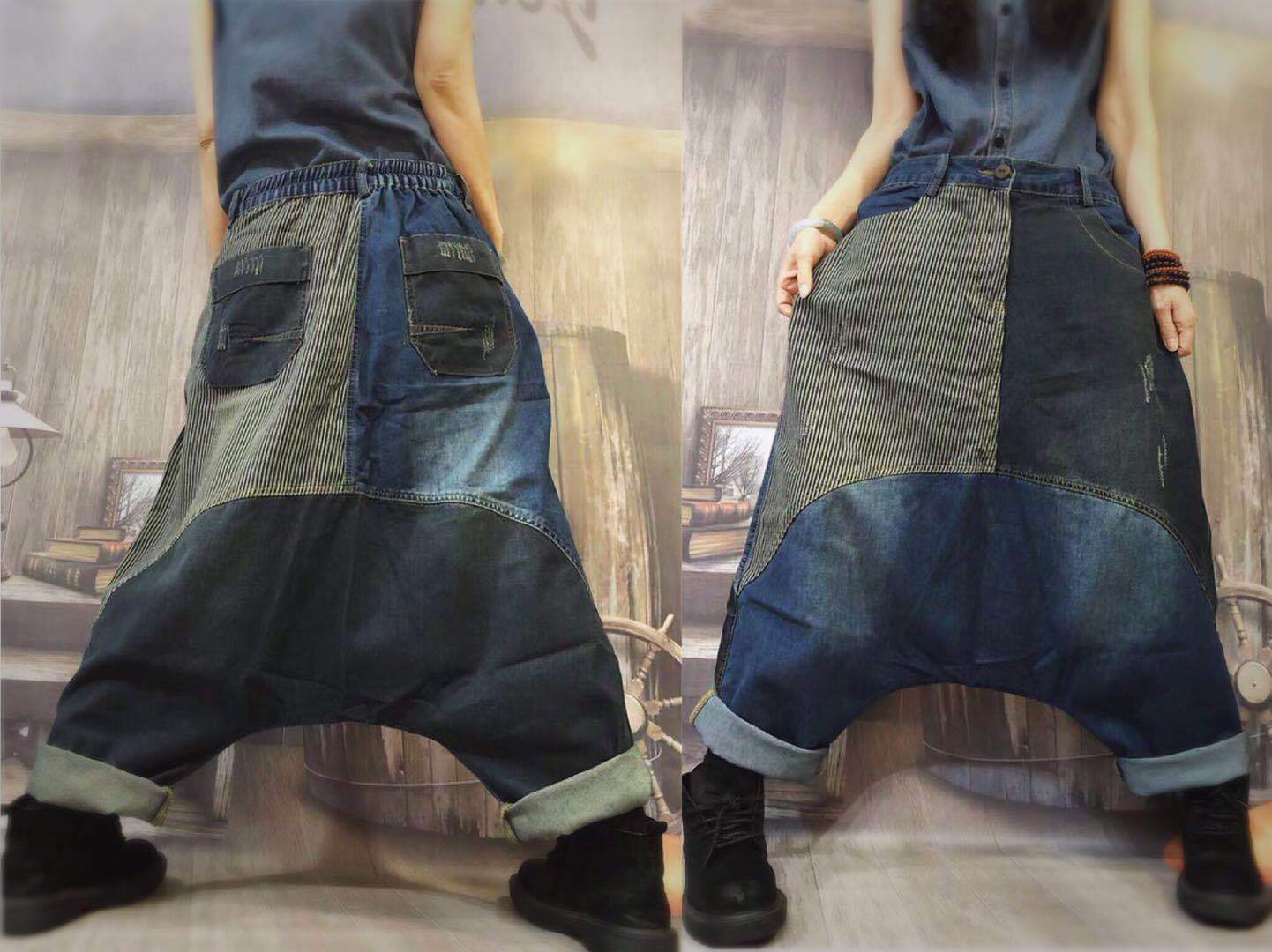 Street Style Baggy Denim Harem Pants Buddha Trends