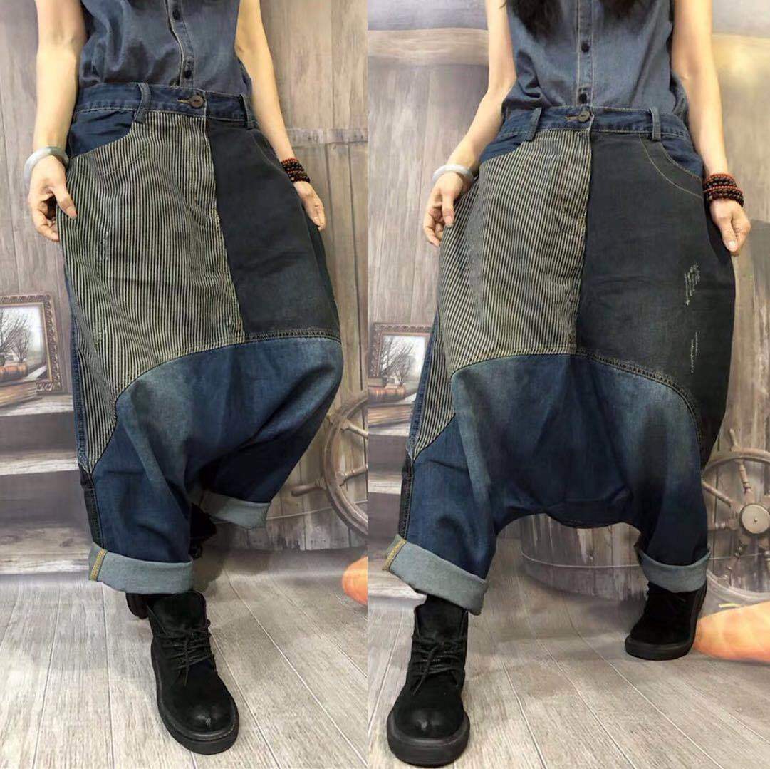 Street Style Baggy Denim Harem Pants Buddha Trends