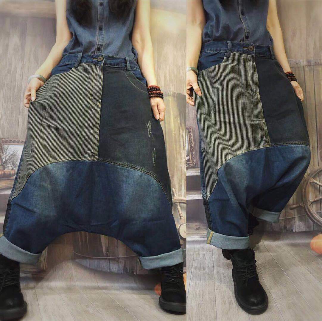 Street Style Baggy Denim Harem Pants Buddha Trends
