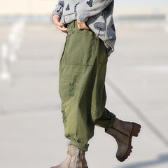 Vintage Distressed Denim Harem Pants Buddha Trends