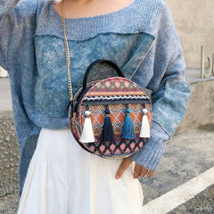 Round Rattan Hippie Bags Buddha Trends