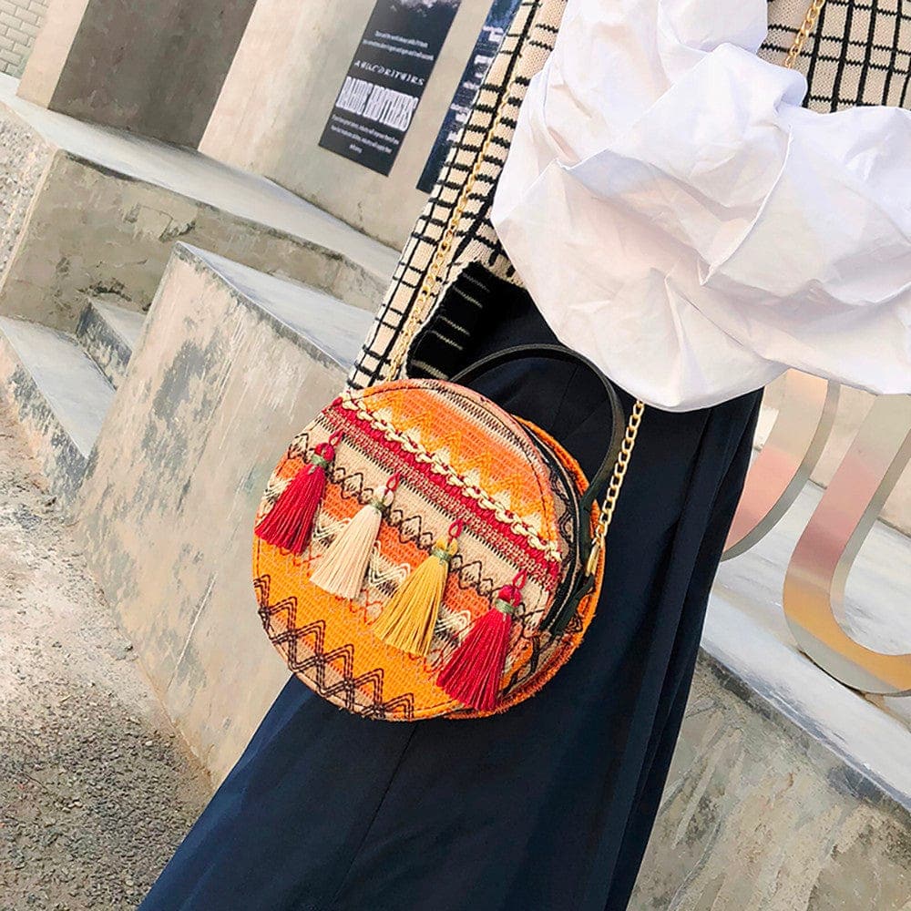 Round Rattan Hippie Bags Buddha Trends