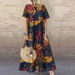 Adrian Vintage Floral Printed Dress Buddhatrends
