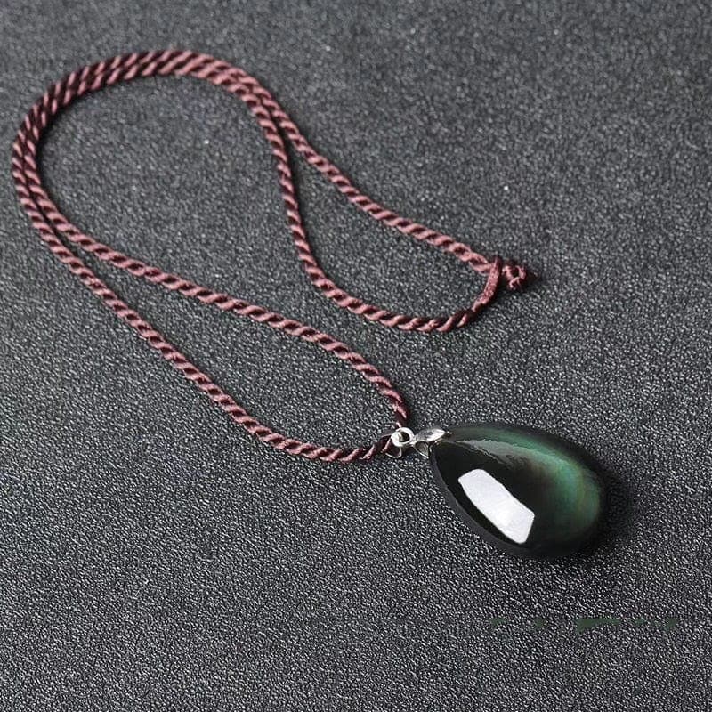 Natural Black Obsidian Pendant Necklace Buddhatrends