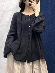 Vintage Loose Linen Blouses | Lotus Buddhatrends