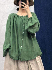 Vintage Loose Linen Blouses | Lotus Buddhatrends