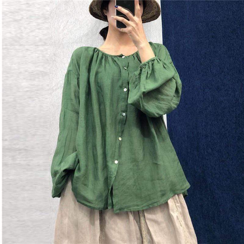 Vintage Loose Linen Blouses | Lotus Buddhatrends