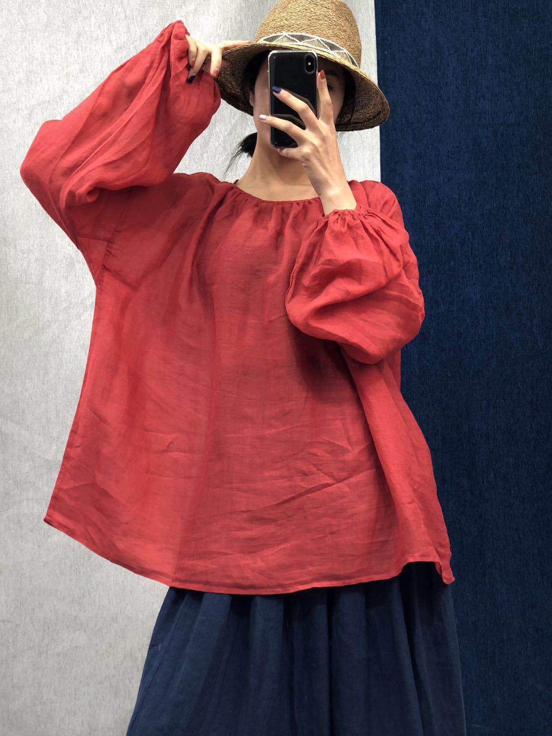 Vintage Loose Linen Blouses | Lotus Buddhatrends