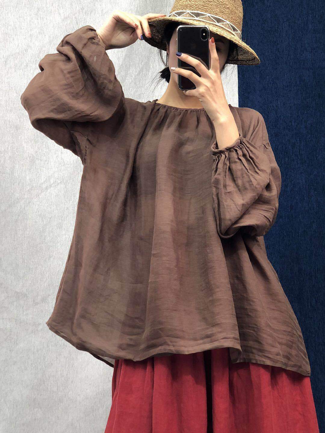 Vintage Loose Linen Blouses | Lotus Buddhatrends