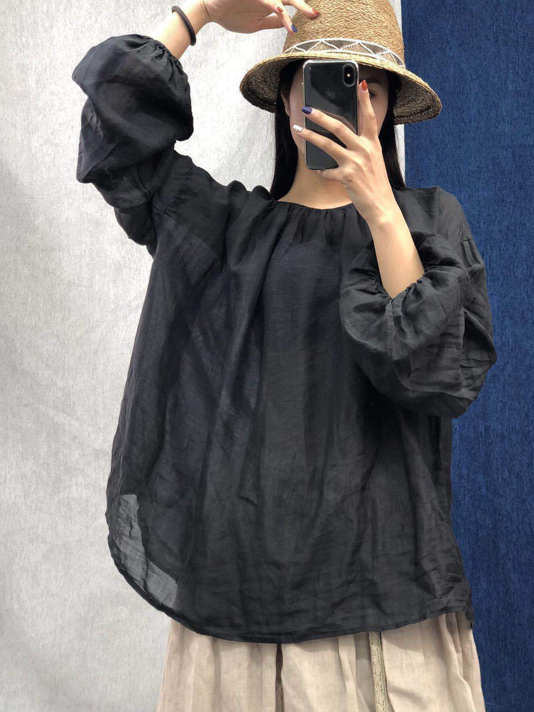 Vintage Loose Linen Blouses | Lotus Buddhatrends