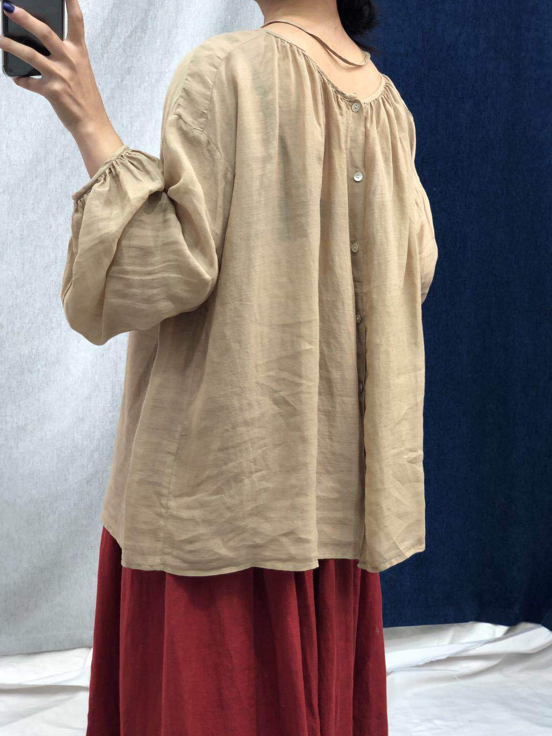 Vintage Loose Linen Blouses | Lotus Buddhatrends