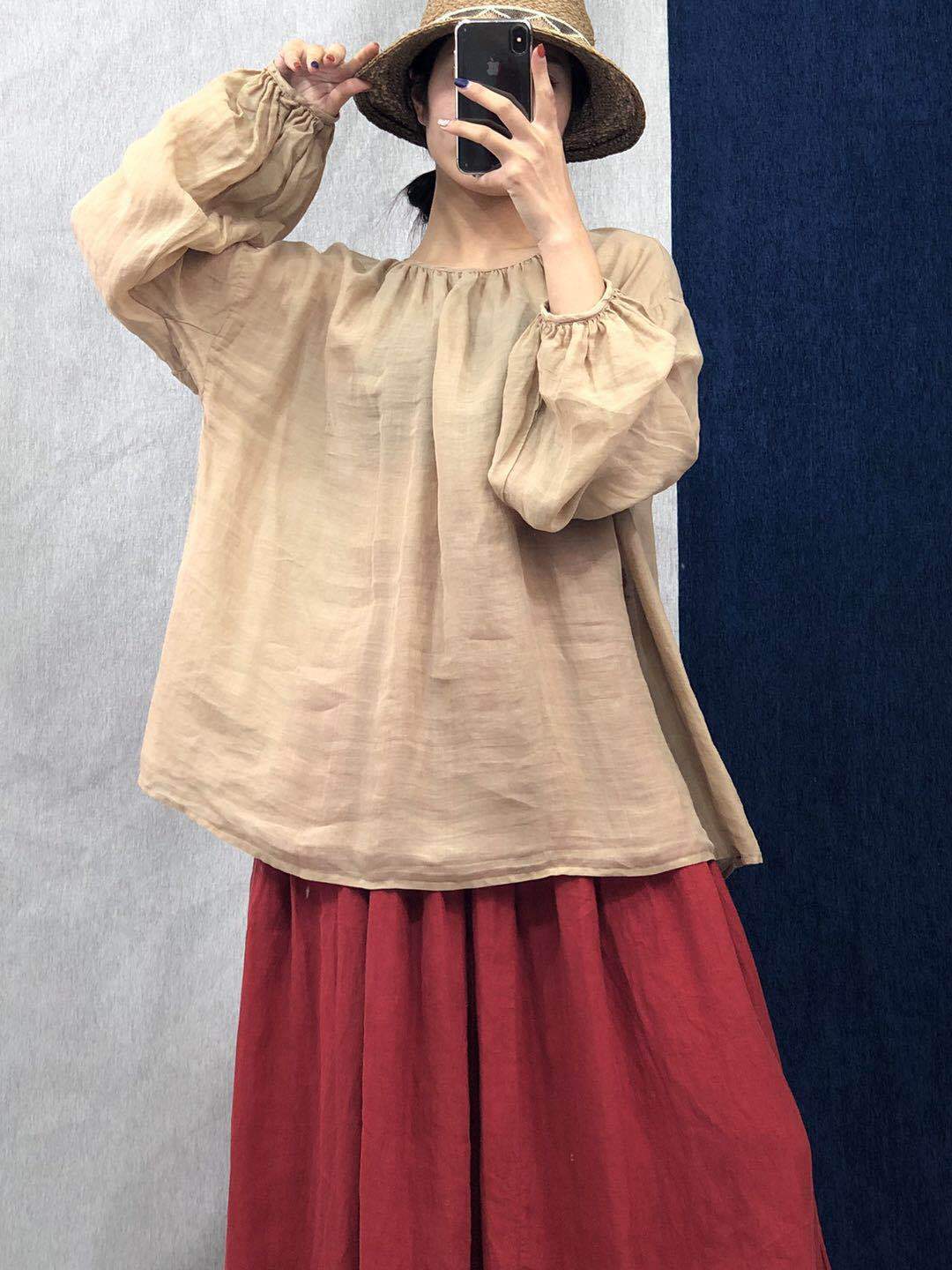 Vintage Loose Linen Blouses | Lotus Buddhatrends