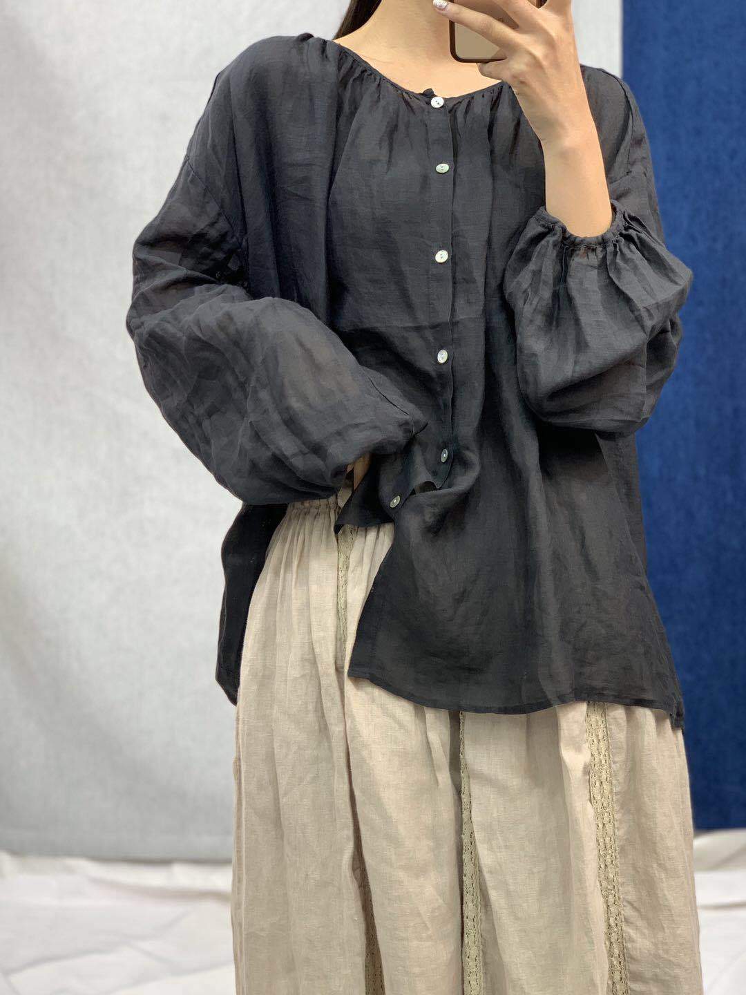 Vintage Loose Linen Blouses | Lotus Buddhatrends
