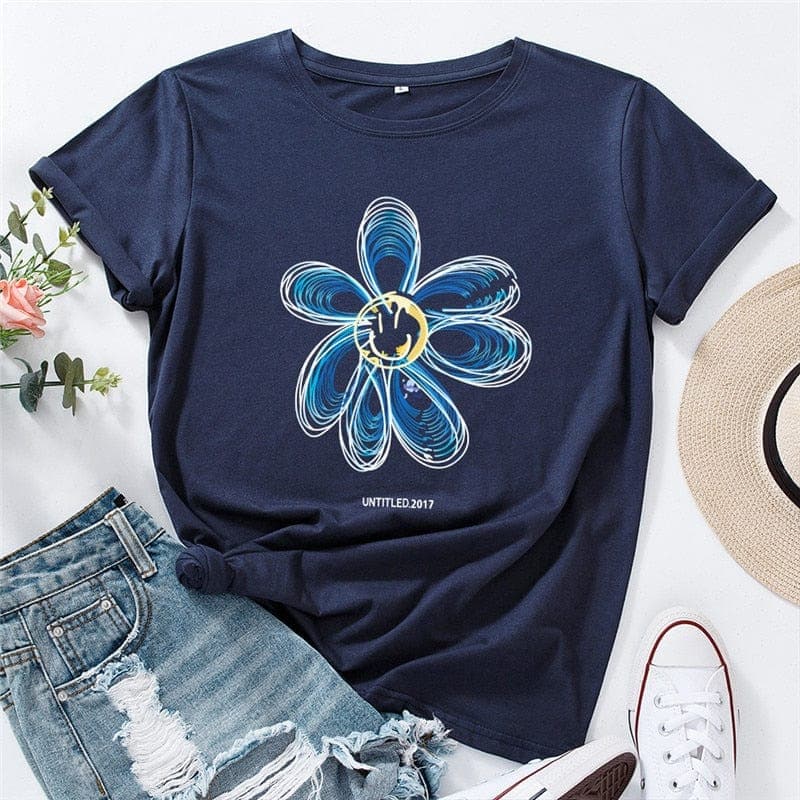 Flower Power Printed T-Shirt Buddhatrends