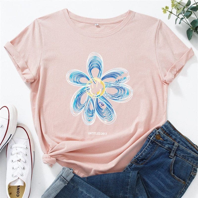 Flower Power Printed T-Shirt Buddhatrends