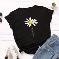 Daisy Printed Short Sleeve Tee Buddhatrends