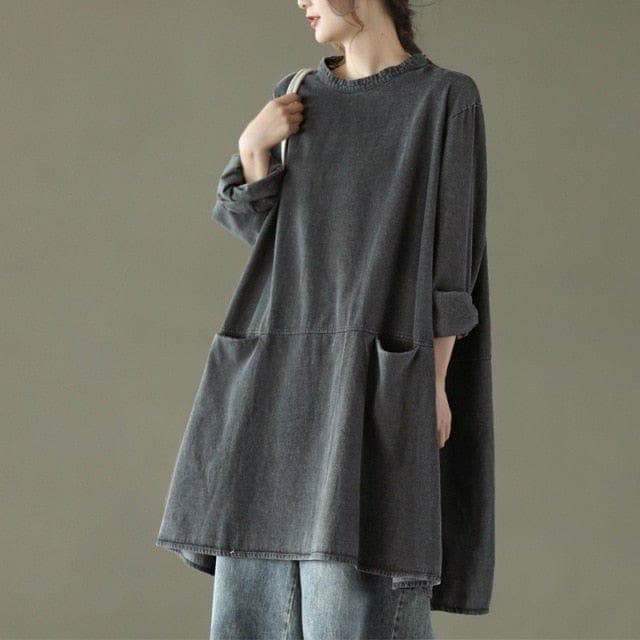Aila Vintage Denim Shirt Buddhatrends