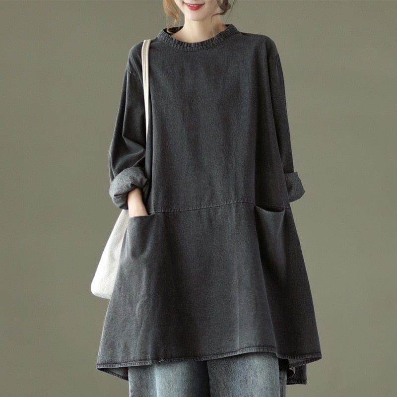 Aila Vintage Denim Shirt Buddhatrends
