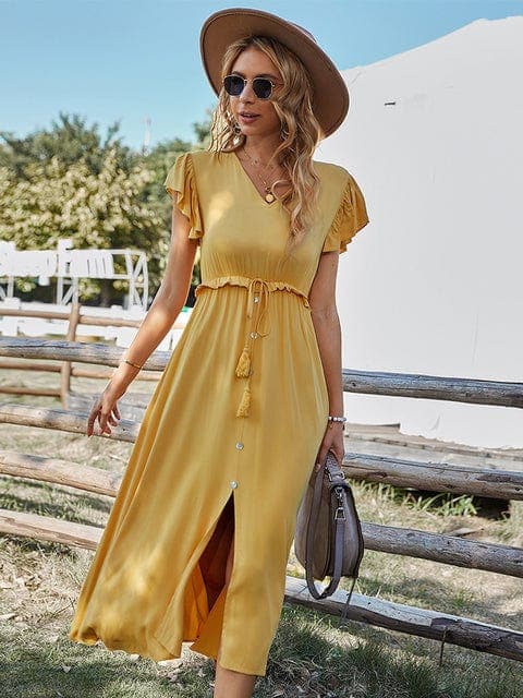 Prairie Chic Solid T-Shirt Dress Buddhatrends