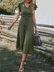 Prairie Chic Solid T-Shirt Dress Buddhatrends