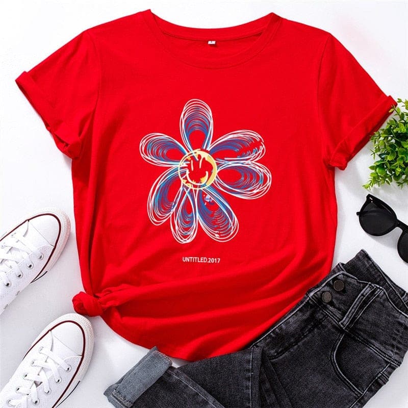 Flower Power Printed T-Shirt Buddhatrends