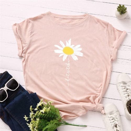 Daisy Printed Short Sleeve Tee Buddhatrends