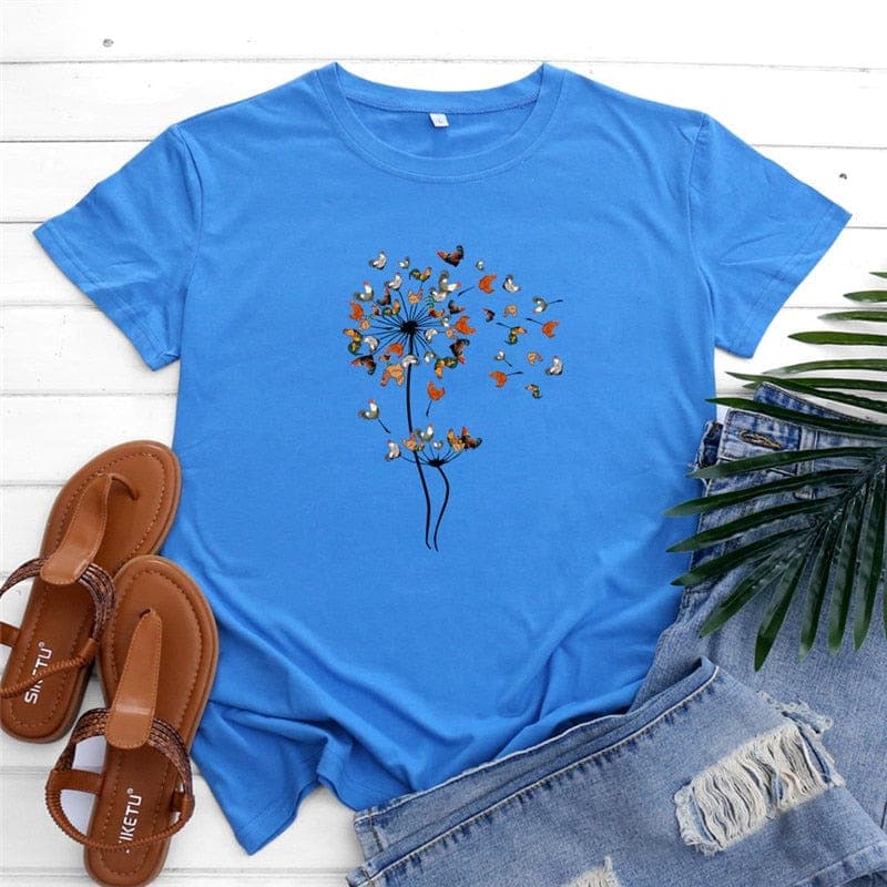 Blooming Dandelion Graphic Tee Buddhatrends