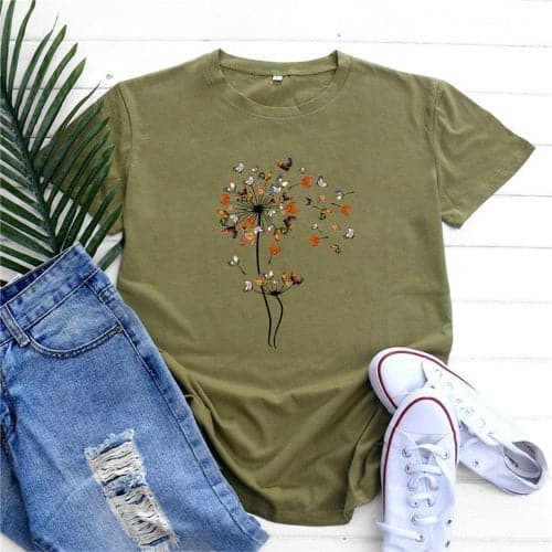 Blooming Dandelion Graphic Tee Buddhatrends