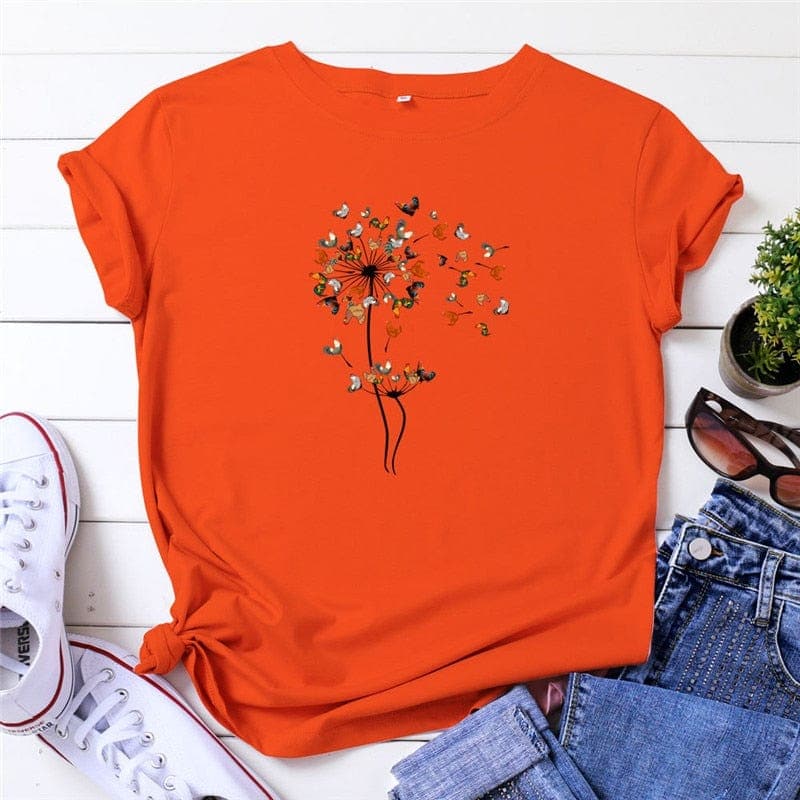 Blooming Dandelion Graphic Tee Buddhatrends