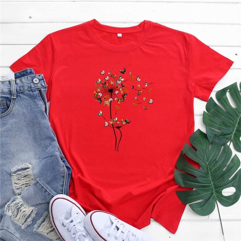Blooming Dandelion Graphic Tee Buddhatrends