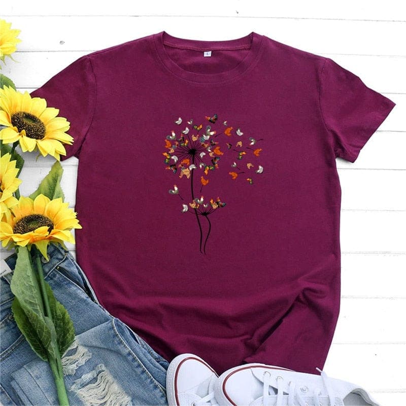 Blooming Dandelion Graphic Tee Buddhatrends