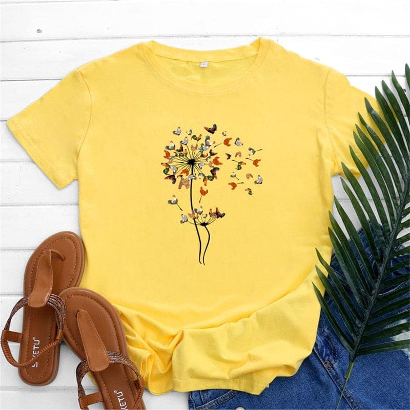 Blooming Dandelion Graphic Tee Buddhatrends