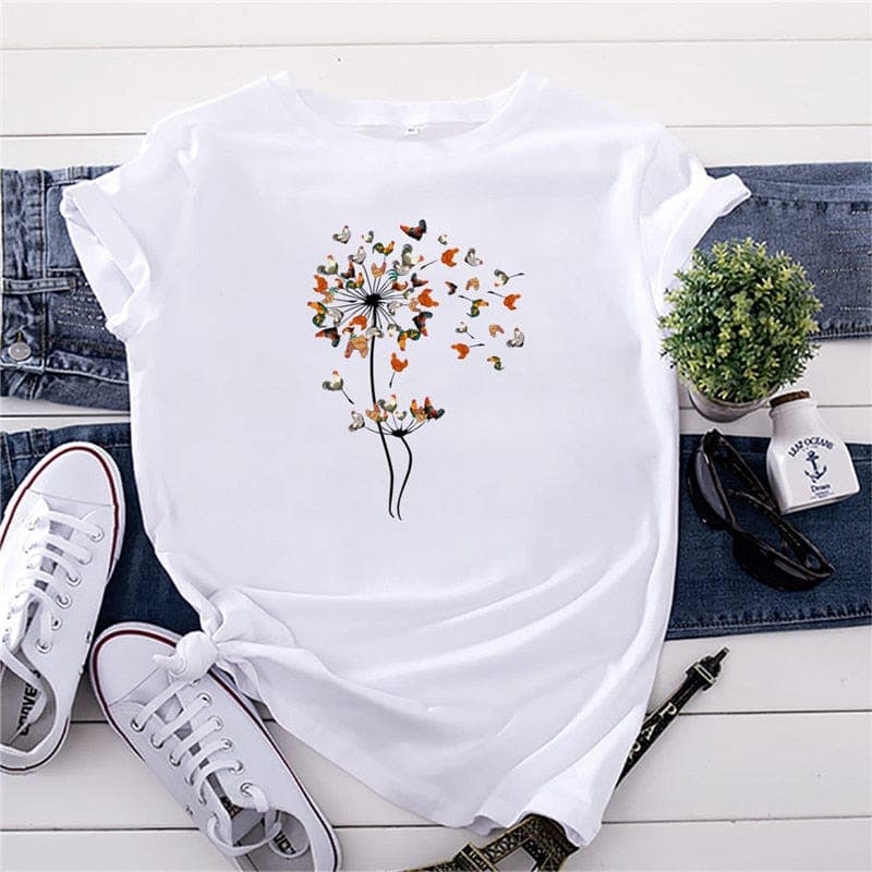 Blooming Dandelion Graphic Tee Buddhatrends