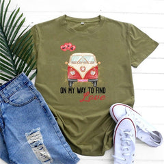 On My Way To Find Love Hippie T-Shirt Buddhatrends