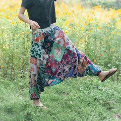 Multicolor Patchwork Harem Pants Buddhatrends