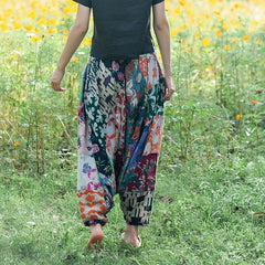 Multicolor Patchwork Harem Pants Buddhatrends