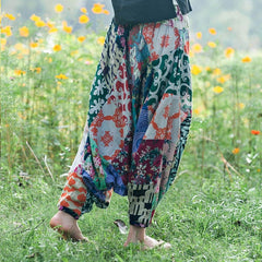 Multicolor Patchwork Harem Pants Buddhatrends