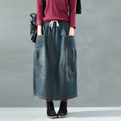 Yuu Vintage Denim Skirt Buddhatrends